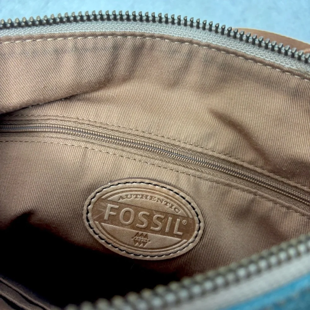 Fossil Vintage Patchwork‎ Suede Colorful Boho Style Geometric Crossbody Bag